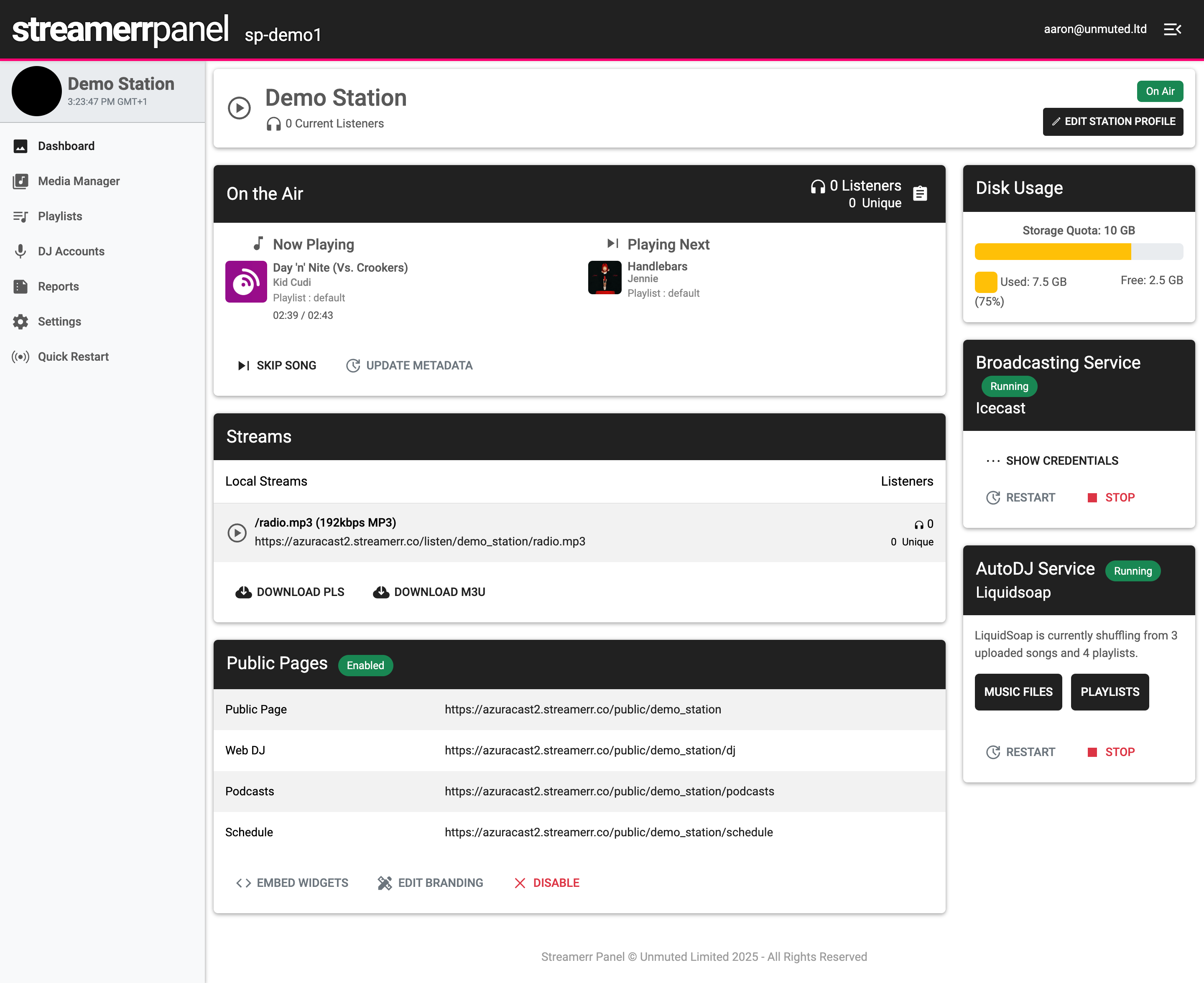streamerrpanel dashboard